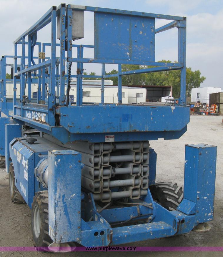 image for item B8298 2001 Genie GS-3268RT rough terrain scissor lift