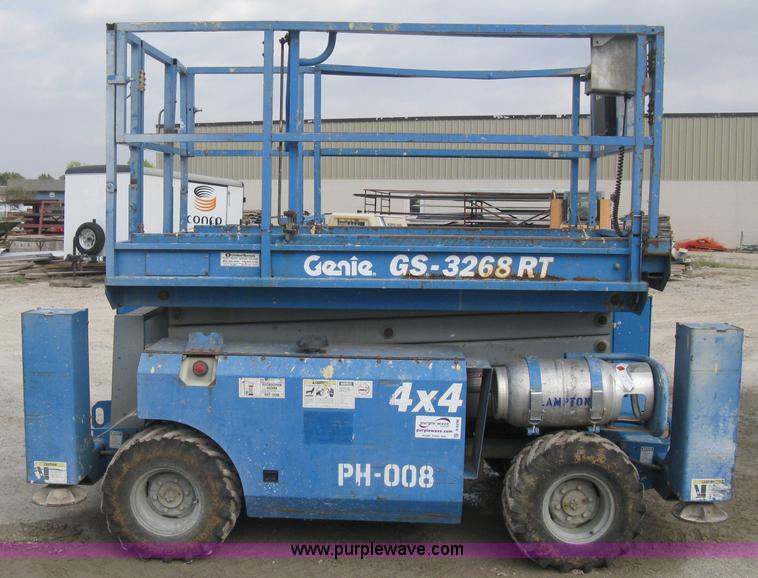 image for item B8298 2001 Genie GS-3268RT rough terrain scissor lift