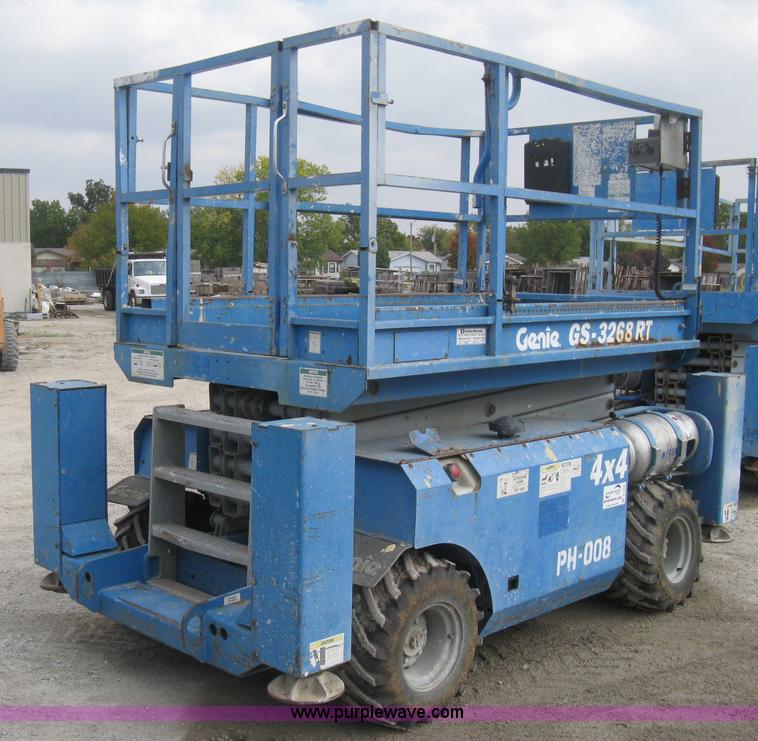 image for item B8298 2001 Genie GS-3268RT rough terrain scissor lift