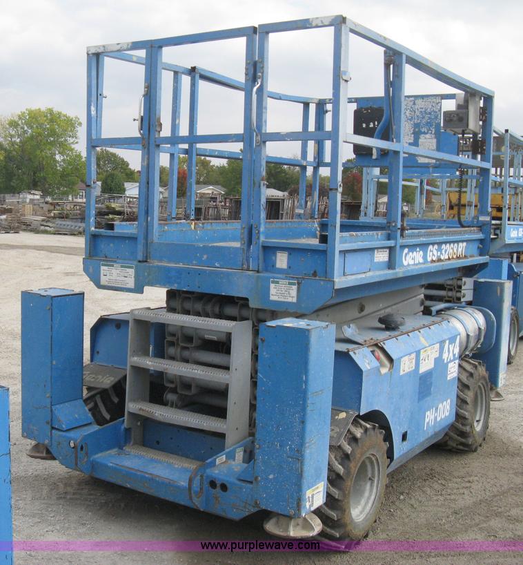 image for item B8298 2001 Genie GS-3268RT rough terrain scissor lift