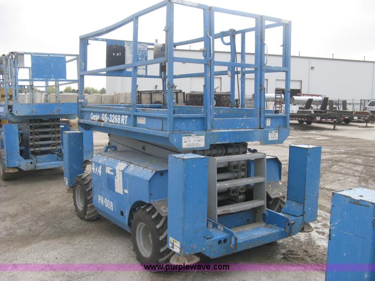 image for item B8298 2001 Genie GS-3268RT rough terrain scissor lift