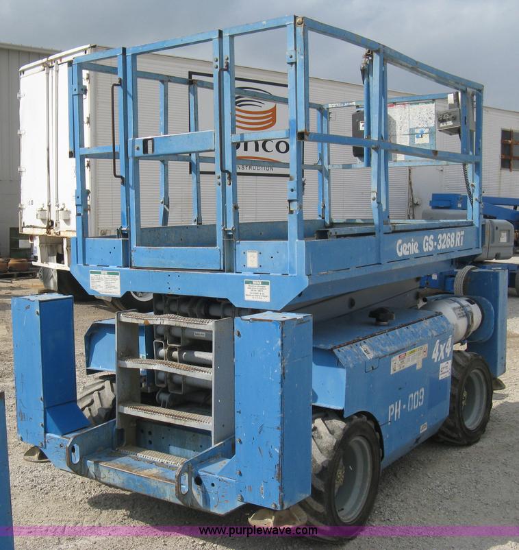 image for item B8299 2003 Genie GS-3268RT rough terrain scissor lift