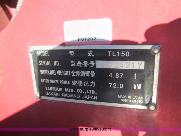 image for item E5580 2007 Takeuchi TL150 track skid steer