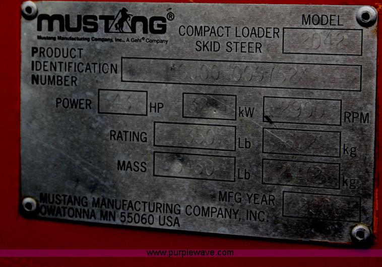 image for item F2650 Mustang 2042 skid steer