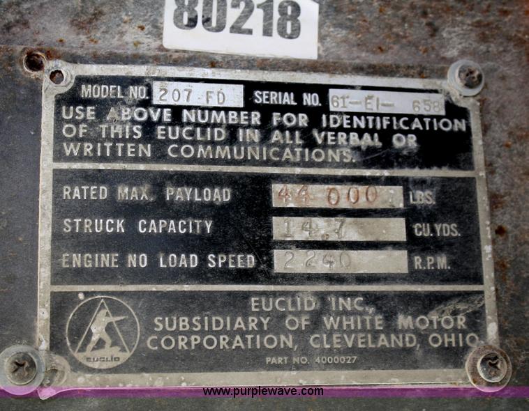 image for item F2656 Euclid R22 haul truck