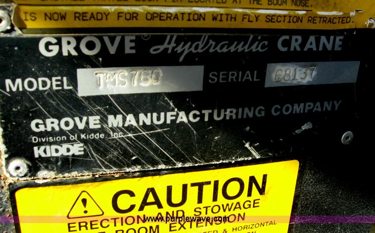 image for item F4578 1985 Grove TMS760 60 ton hydraulic crane with carrier