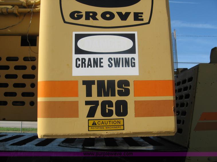 image for item F4578 1985 Grove TMS760 60 ton hydraulic crane with carrier