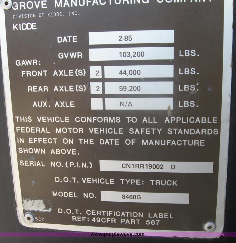 image for item F4578 1985 Grove TMS760 60 ton hydraulic crane with carrier