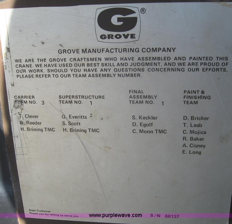 image for item F4578 1985 Grove TMS760 60 ton hydraulic crane with carrier