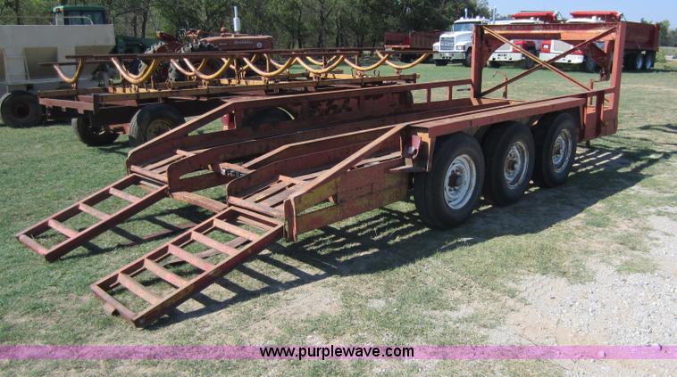 image for item F6518 1982 Chief 17'L x 84"W backhoe trailer