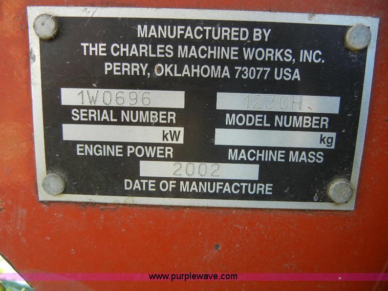 image for item F7517 2002 Ditch Witch 1230H walk behind trencher