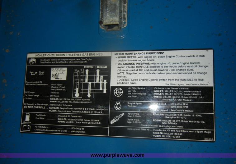 image for item V9755 Miller Legend 302 welder/generator