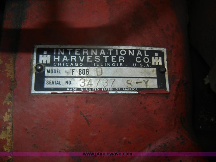 image for item D4936 1966 Mccormick Farmall F806 Turbo tractor