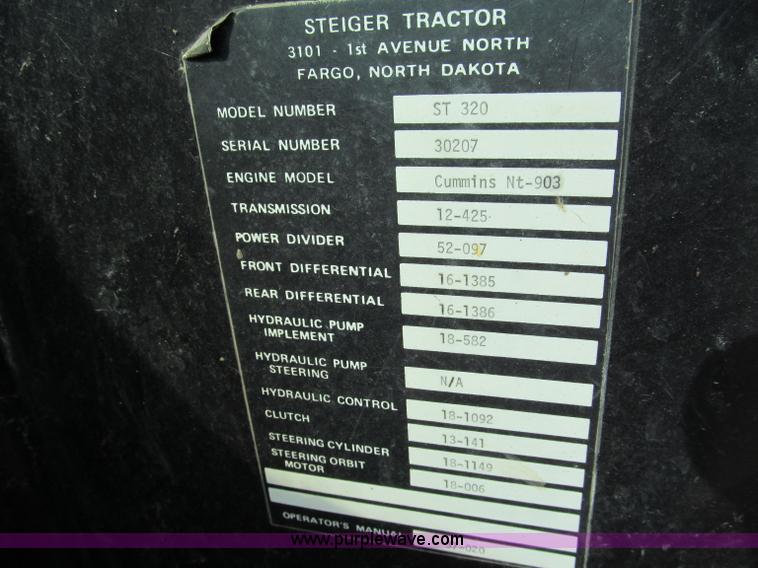image for item E5547 1975 Steiger Turbo Tiger II ST320 4WD tractor
