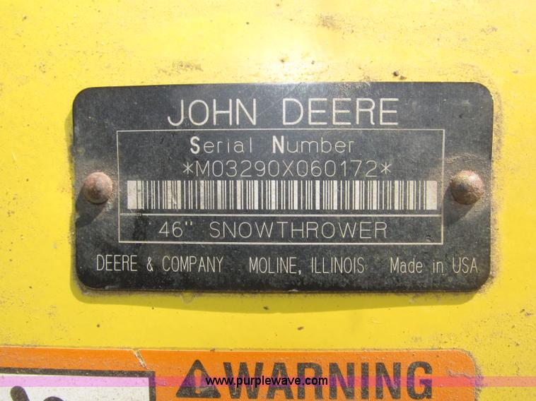 image for item B5227 2003 John Deere F725 front mount snow thrower/mower