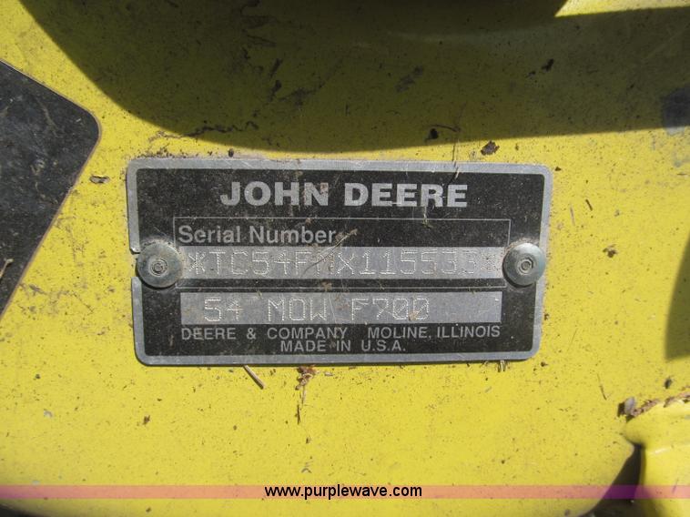 image for item B5227 2003 John Deere F725 front mount snow thrower/mower