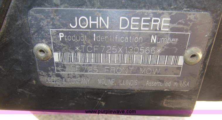 image for item B5227 2003 John Deere F725 front mount snow thrower/mower