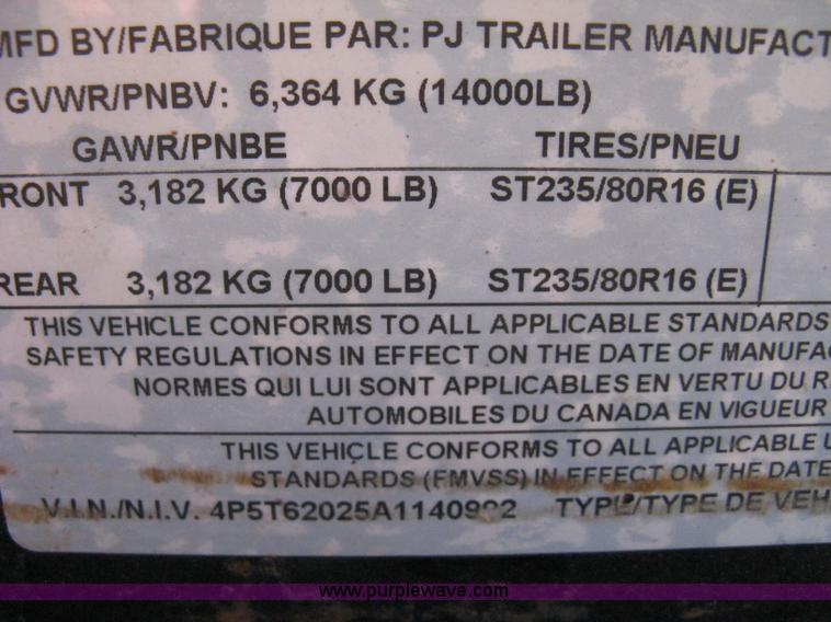 image for item B8303 2010 PJ tilt flatbed trailer