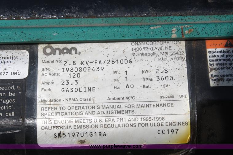image for item F2677 Onan Microlite 2800 generator