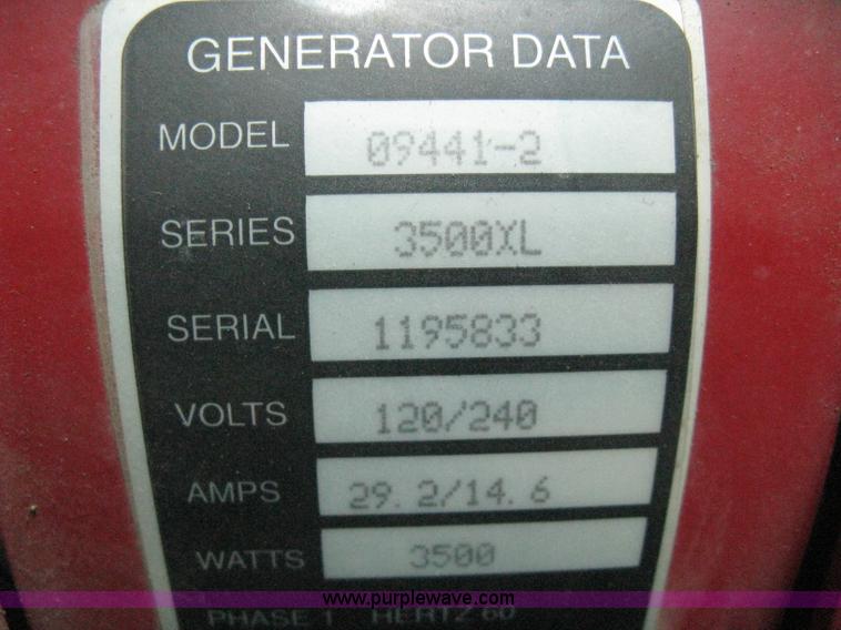 image for item M9005 Generac 3500XL generator