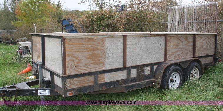 image for item F2613 1995 shop built double axle trailer