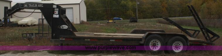 image for item F2673 2002 L & L flatbed gooseneck trailer