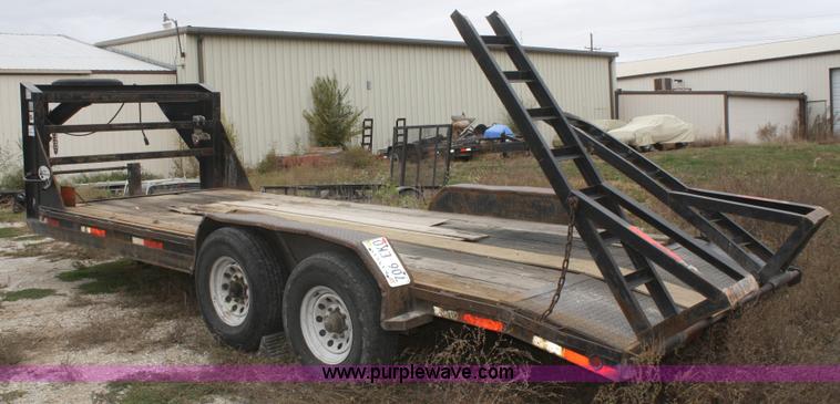 image for item F2673 2002 L & L flatbed gooseneck trailer