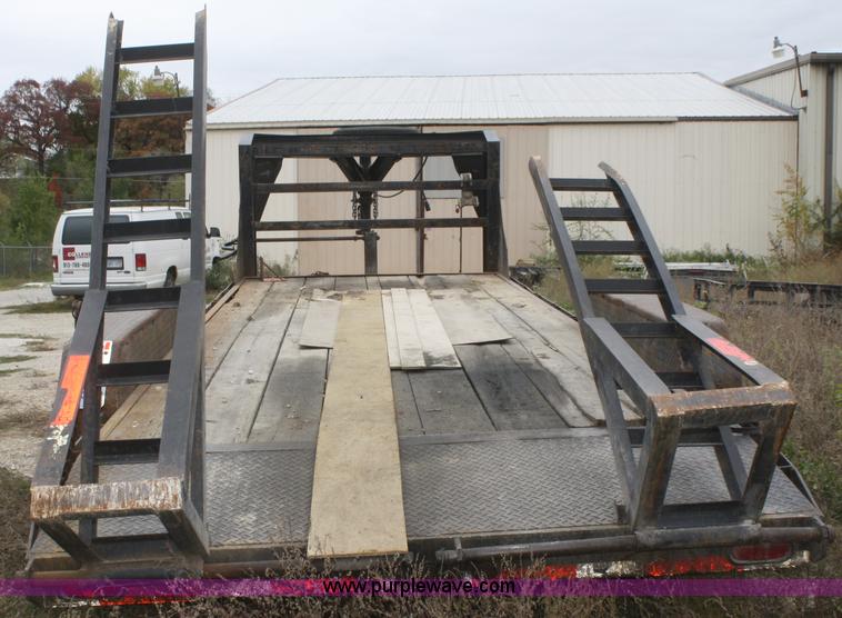image for item F2673 2002 L & L flatbed gooseneck trailer