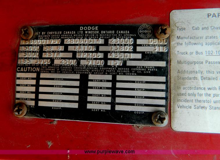 image for item B3919 1968 Dodge 500 water truck