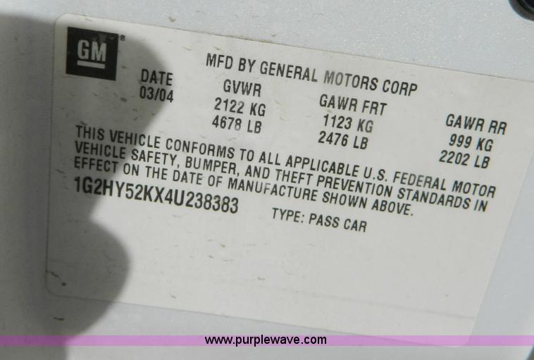 image for item B3939 2004 Pontiac Bonneville SLE