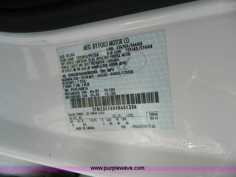 image for item B3940 2004 Ford Freestar SES minivan