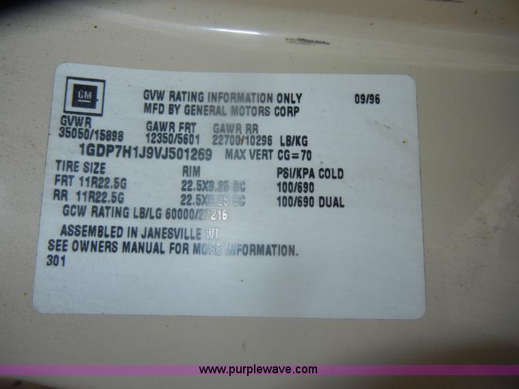 image for item D4843 1997 GMC C8500 dump truck