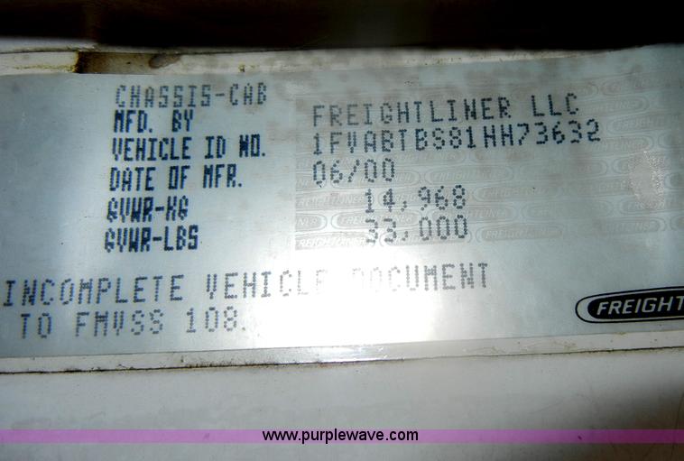 image for item D4935 2001 Freightliner FL70 Rodder Jet truck