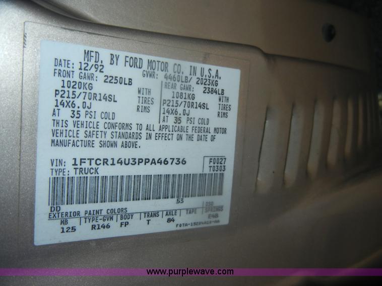 image for item D4952 1993 Ford Ranger XL SuperCab pickup truck