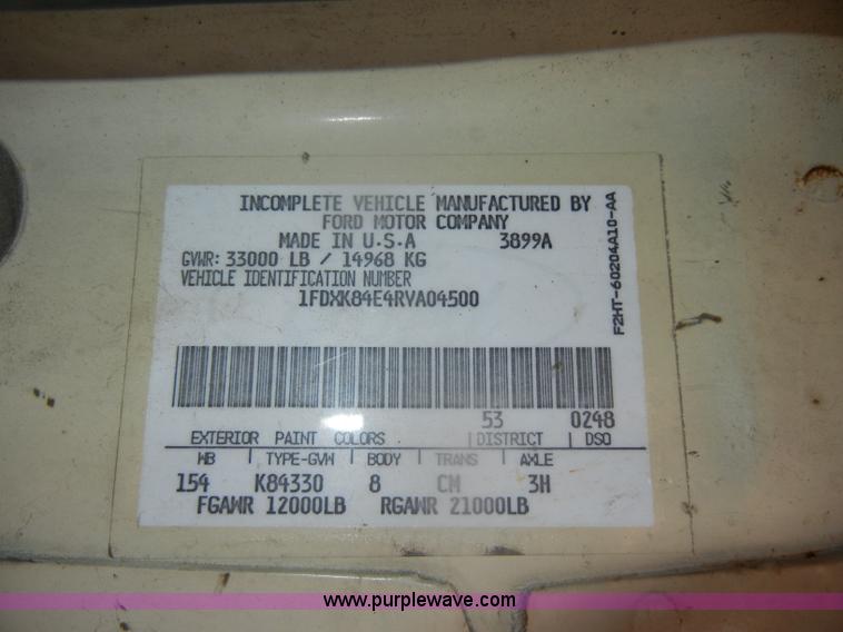 image for item D4996 1994 Ford F800 dump truck