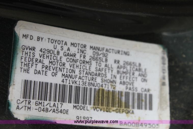 image for item E4283 1992 Toyota Camry XLE