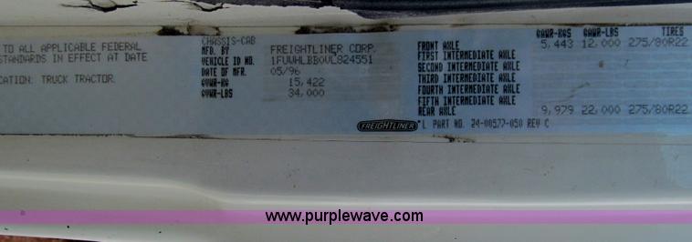 image for item F3054 1997 Freightliner FL70 semi truck