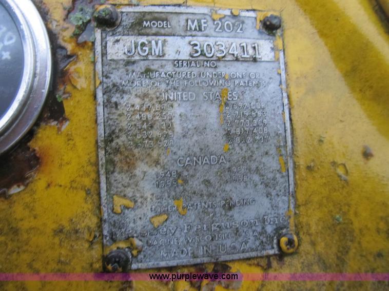 image for item B2928 1959 Massey-Ferguson 202 Industrial Work Bull tractor