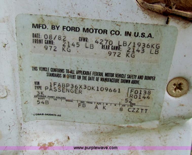 image for item E8098 1983 Ford Fairmont Futura