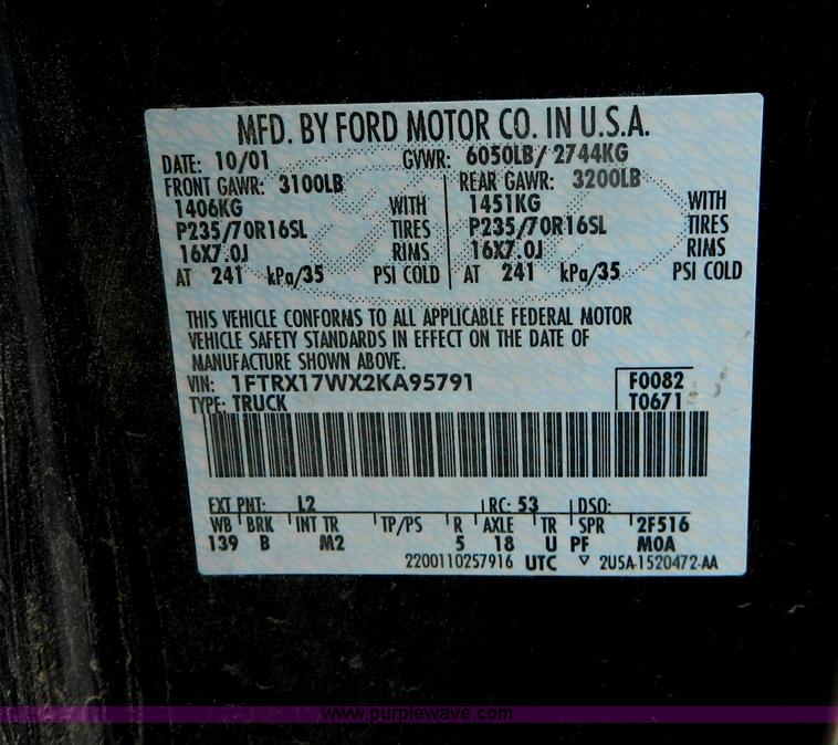 image for item G7562 2002 Ford F150 XLT SuperCab pickup truck