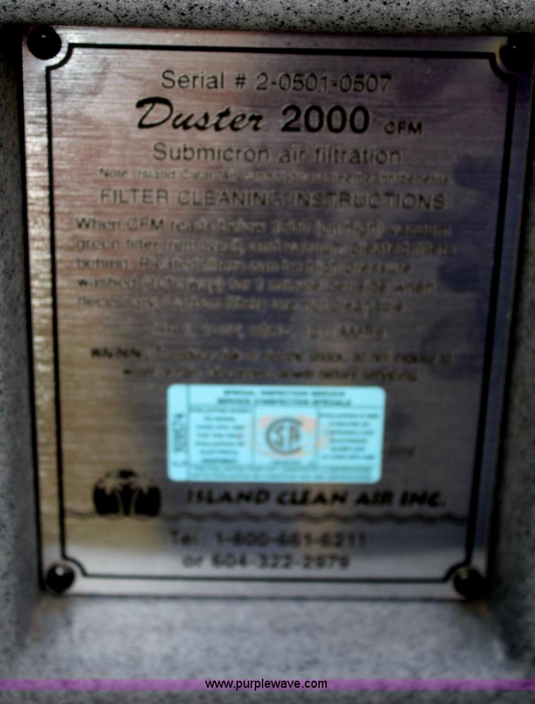 image for item U9658 Duster 2000 CFM Submicron air filtration system