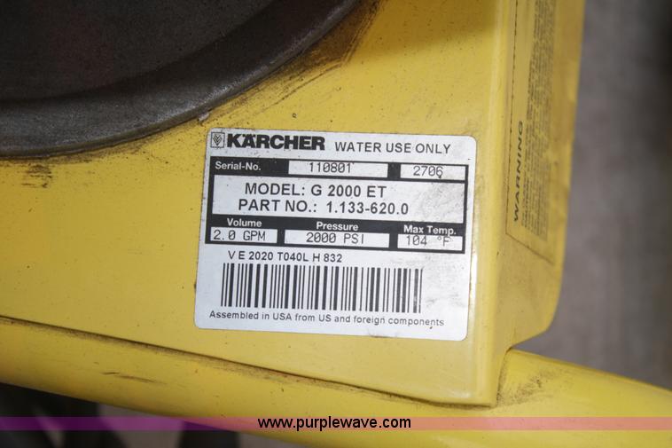 image for item U9662 Karcher 2,000 psi pressure washer