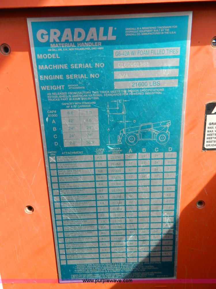 image for item B3935 2003 JLG Gradall G6-42A telehandler