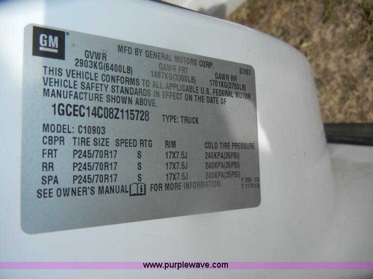 image for item D4837 2008 Chevrolet Silverado C1500 pickup truck