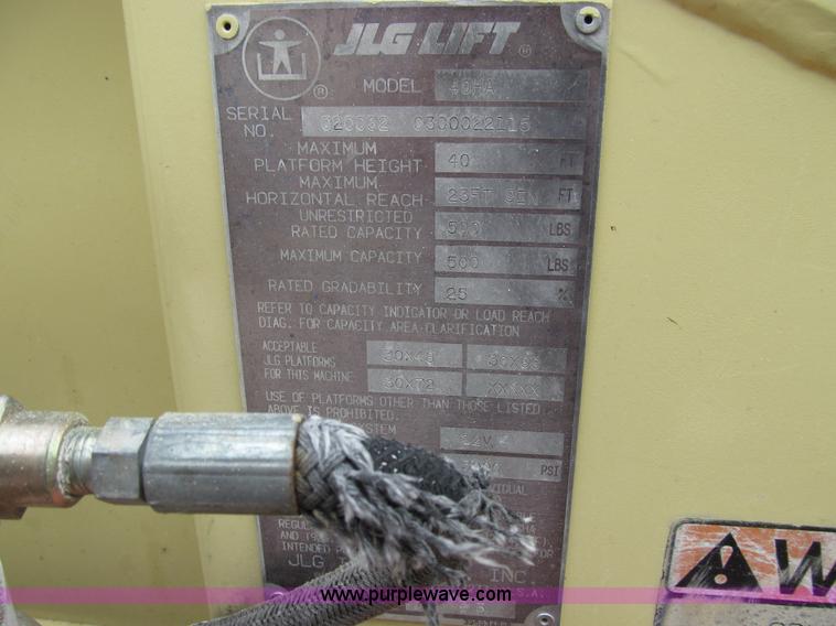 image for item E3540 1995 JLG 40HA articulating boom lift