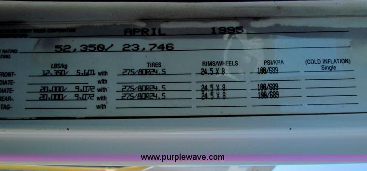 image for item E8142 1995 Volvo White GMC WCA semi truck