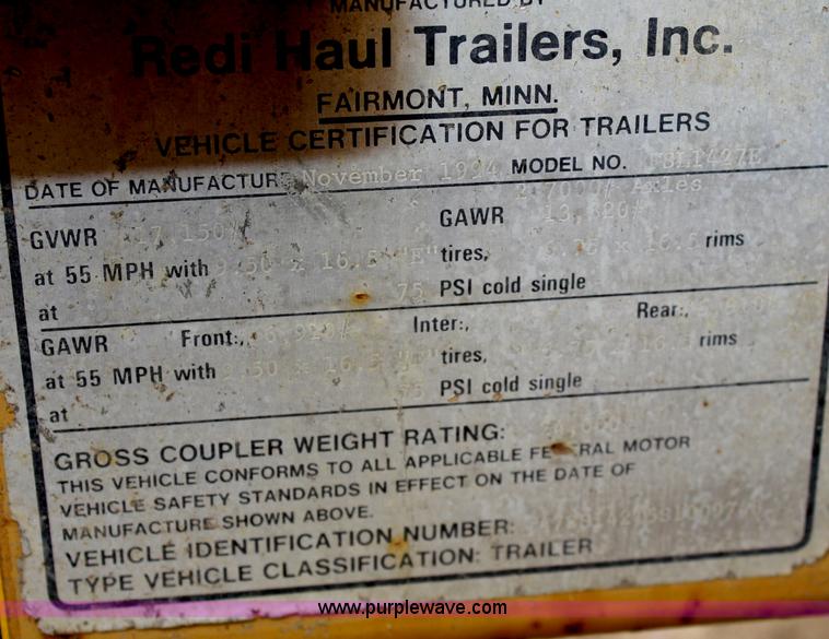 image for item F2646 1995 Redi Haul trailer