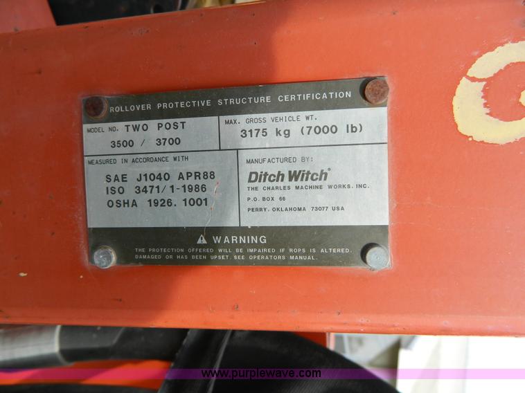 image for item G7521 2004 Ditch Witch 3700DD trencher