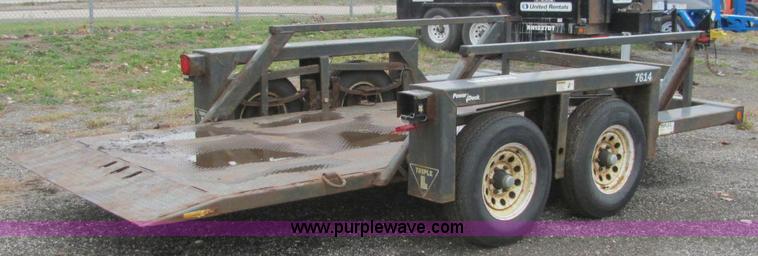 image for item C2933 2007 JLG 7614 tandem axle drop deck flatbed trailer