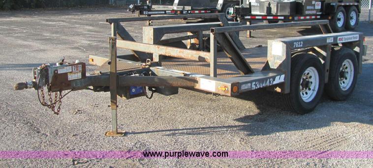 image for item C2939 2004 JLG 7612 tandem axle drop deck flatbed trailer